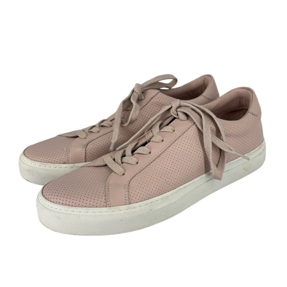 GREATS The Royale Perforated Leather Sneakers in light pink size US 10